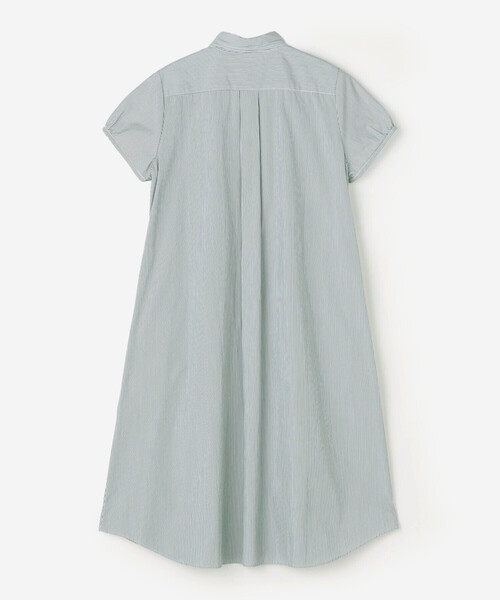 GYMPHLEX（ジムフレックス）の「Gymphlex | コットンストライプ フレンチスリーブシャツワンピース WOMEN（シャツワンピース・レディース・グリーン系その他・14）」の9枚目の写真