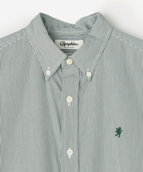 GYMPHLEX（ジムフレックス）の「Gymphlex | コットンストライプ フレンチスリーブシャツワンピース WOMEN（シャツワンピース・レディース・グリーン系その他・14）」の10枚目の写真