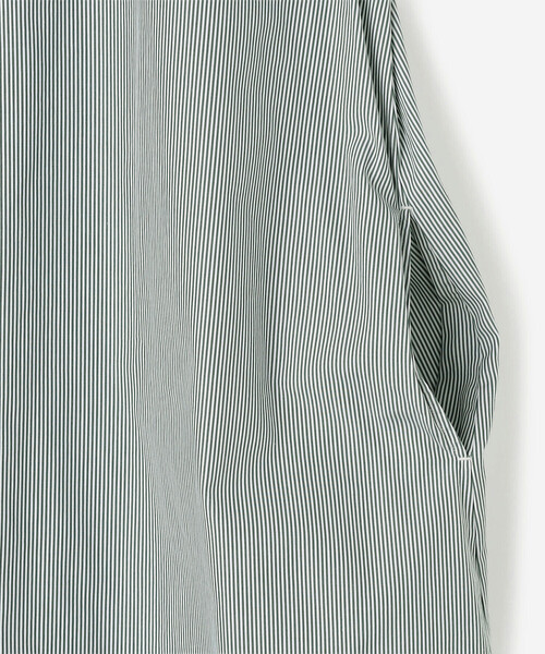 GYMPHLEX（ジムフレックス）の「Gymphlex | コットンストライプ フレンチスリーブシャツワンピース WOMEN（シャツワンピース・レディース・グリーン系その他・14）」の13枚目の写真