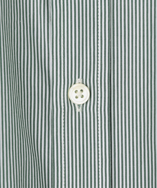 GYMPHLEX（ジムフレックス）の「Gymphlex | コットンストライプ フレンチスリーブシャツワンピース WOMEN（シャツワンピース・レディース・グリーン系その他・14）」の14枚目の写真