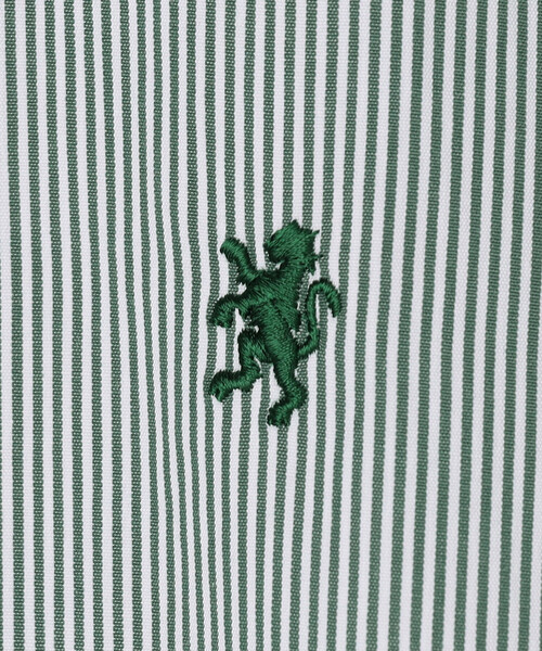 GYMPHLEX（ジムフレックス）の「Gymphlex | コットンストライプ フレンチスリーブシャツワンピース WOMEN（シャツワンピース・レディース・グリーン系その他・14）」の15枚目の写真