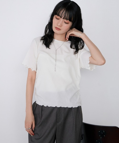forksy.(フォルクシー)の「【forksy.】楊柳 シャーリング メロートップス / UVカット(Tシャツ/カットソー・レディース・ライトブルー/アイボリー/ブラック/ブラウン/ピンク・FREE)」の12枚目の写真