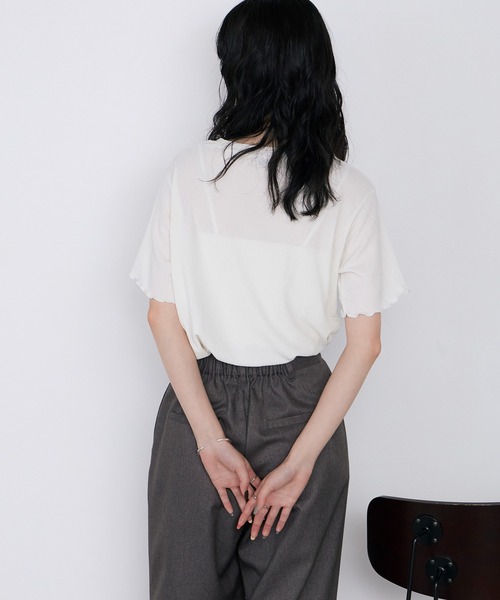 forksy.(フォルクシー)の「【forksy.】楊柳 シャーリング メロートップス / UVカット(Tシャツ/カットソー・レディース・ライトブルー/アイボリー/ブラック/ブラウン/ピンク・FREE)」の16枚目の写真