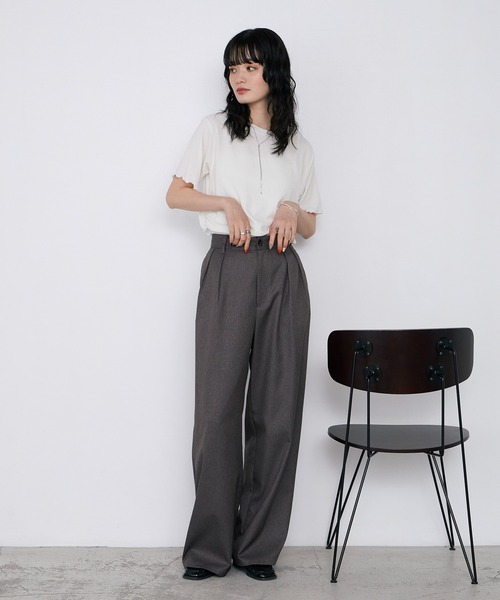 forksy.(フォルクシー)の「【forksy.】楊柳 シャーリング メロートップス / UVカット(Tシャツ/カットソー・レディース・ライトブルー/アイボリー/ブラック/ブラウン/ピンク・FREE)」の19枚目の写真