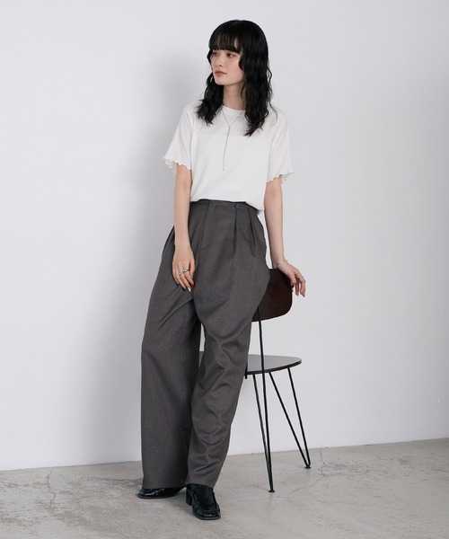 forksy.(フォルクシー)の「【forksy.】楊柳 シャーリング メロートップス / UVカット(Tシャツ/カットソー・レディース・ライトブルー/アイボリー/ブラック/ブラウン/ピンク・FREE)」の21枚目の写真