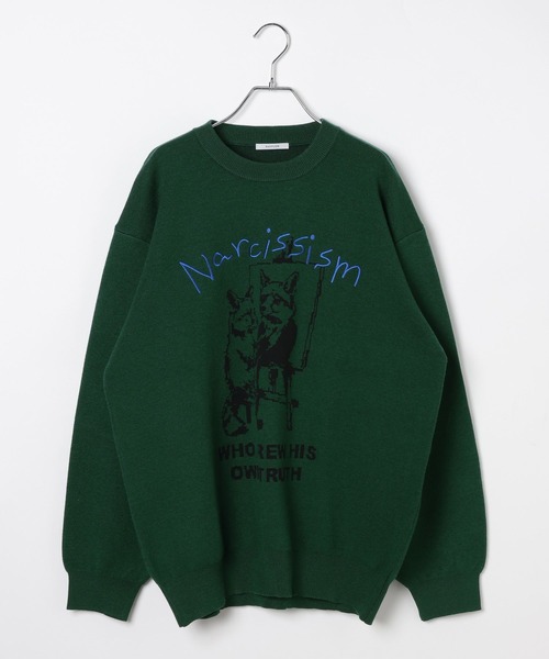 BAYFLOW（ベイフロー）の「アニマルジャガードニットプルオーバー（ニット/セーター・メンズ・ネイビー/イエロー/グリーン・LARGE/MEDIUM）」の2枚目の写真