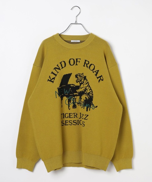 BAYFLOW（ベイフロー）の「アニマルジャガードニットプルオーバー（ニット/セーター・メンズ・ネイビー/イエロー/グリーン・LARGE/MEDIUM）」の7枚目の写真