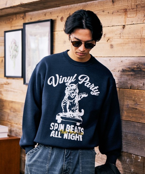 BAYFLOW（ベイフロー）の「アニマルジャガードニットプルオーバー（ニット/セーター・メンズ・ネイビー/イエロー/グリーン・LARGE/MEDIUM）」の10枚目の写真