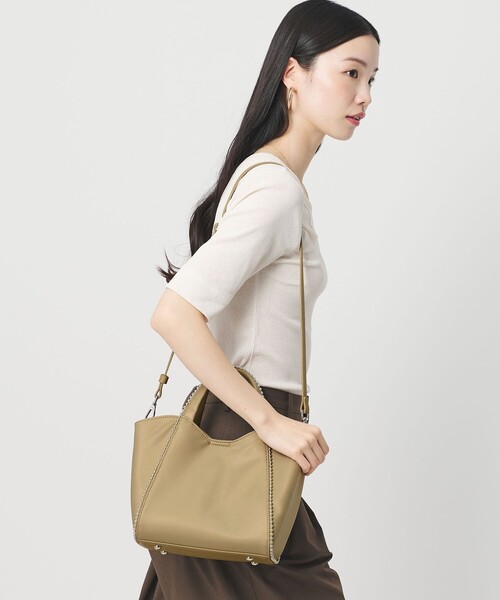 BEAUTY&YOUTH UNITED ARROWS（ビューティーアンドユースユナイテッドアローズ）の「ナイロン ボールチェーン ミドル 2WAY トートバッグ はっ水（トートバッグ・レディース・ブラック/ベージュ・FREE）」の21枚目の写真