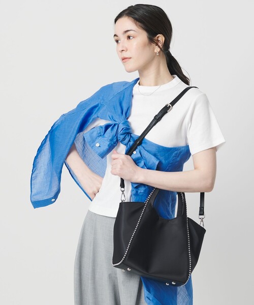 BEAUTY&YOUTH UNITED ARROWS(ビューティーアンドユースユナイテッドアローズ)の「ナイロン ボールチェーン ミドル 2WAY トートバッグ はっ水(トートバッグ・レディース・ブラック/ベージュ・FREE)」の8枚目の写真