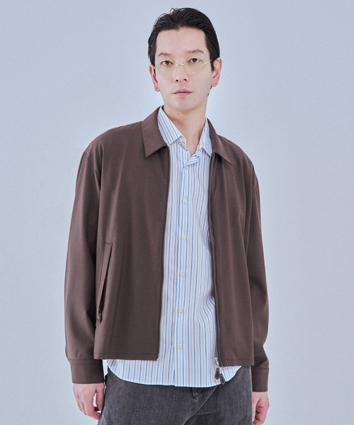 EDIFICE（エディフィス）の「LEATHER-TRIMMED シャツ ジャケット（その他アウター・メンズ・ベージュ/ブラック/カーキ・MEDIUM/LARGE）」の3枚目の写真