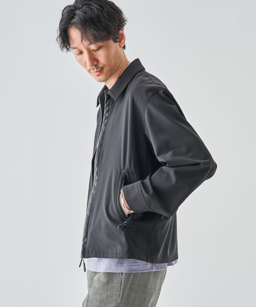 EDIFICE（エディフィス）の「LEATHER-TRIMMED シャツ ジャケット（その他アウター・メンズ・ベージュ/ブラック/カーキ・MEDIUM/LARGE）」の7枚目の写真