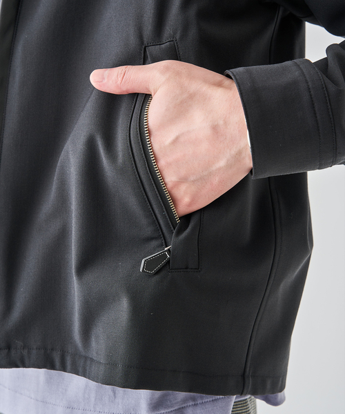 EDIFICE（エディフィス）の「LEATHER-TRIMMED シャツ ジャケット（その他アウター・メンズ・ベージュ/ブラック/カーキ・MEDIUM/LARGE）」の10枚目の写真