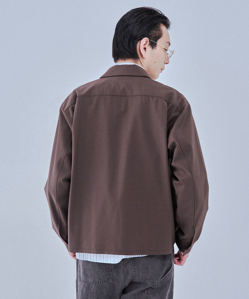 EDIFICE（エディフィス）の「LEATHER-TRIMMED シャツ ジャケット（その他アウター・メンズ・ベージュ/ブラック/カーキ・MEDIUM/LARGE）」の16枚目の写真