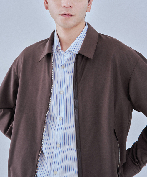 EDIFICE（エディフィス）の「LEATHER-TRIMMED シャツ ジャケット（その他アウター・メンズ・ベージュ/ブラック/カーキ・MEDIUM/LARGE）」の18枚目の写真