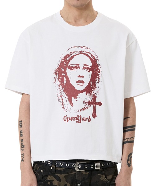 OY(オーワイ)の「『OY/オーワイ』TEARS OF DIVINE TEE/ティアーズオブディヴァインTシャツ(Tシャツ/カットソー・メンズ・ホワイト/ブラック・L/M/S)」の9枚目の写真