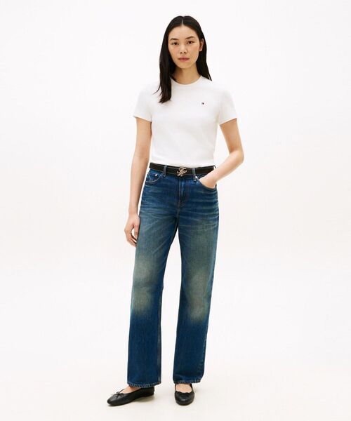 TOMMY HILFIGER（トミーヒルフィガー）の「インターロッククルーネックショートスリーブTシャツ（Tシャツ/カットソー・レディース・ホワイト/マルチ・MEDIUM/SMALL/X-SMALL/LARGE）」の9枚目の写真