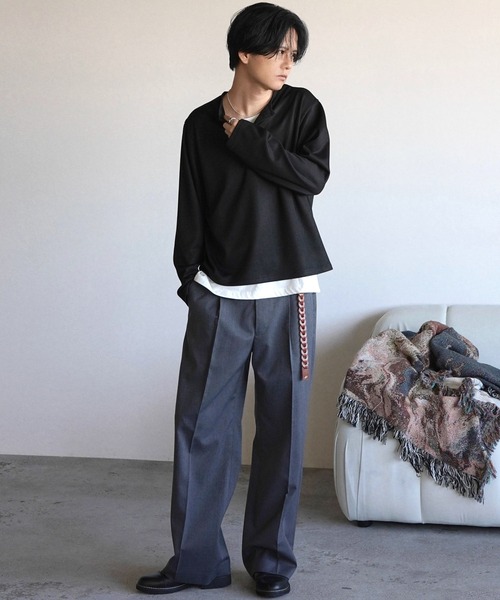 WYM LIDNM（ウィム バイ リドム）の「TECH WOOL GABARDINE STRAIGHT SLACKS 【SET-UP】（スラックス・メンズ・ブラウン/ダークグレー/チャコール/ブラック・XS/S/M/L）」の8枚目の写真