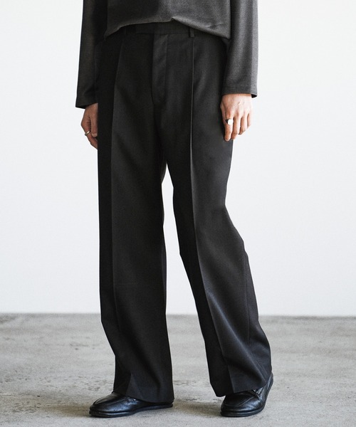 TECH WOOL GABARDINE STRAIGHT SLACKS 【SET-UP】（スラックス）｜WYM