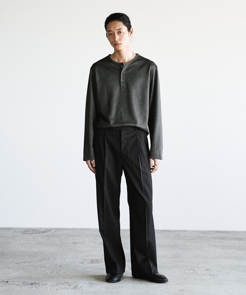 TECH WOOL GABARDINE STRAIGHT SLACKS 【SET-UP】（スラックス）｜WYM