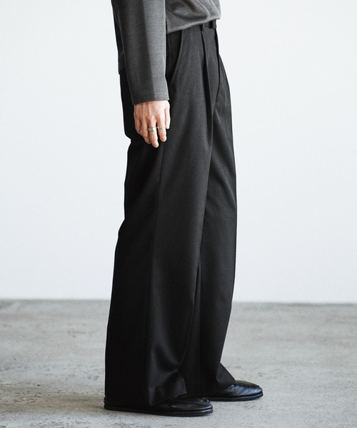 TECH WOOL GABARDINE STRAIGHT SLACKS 【SET-UP】（スラックス）｜WYM