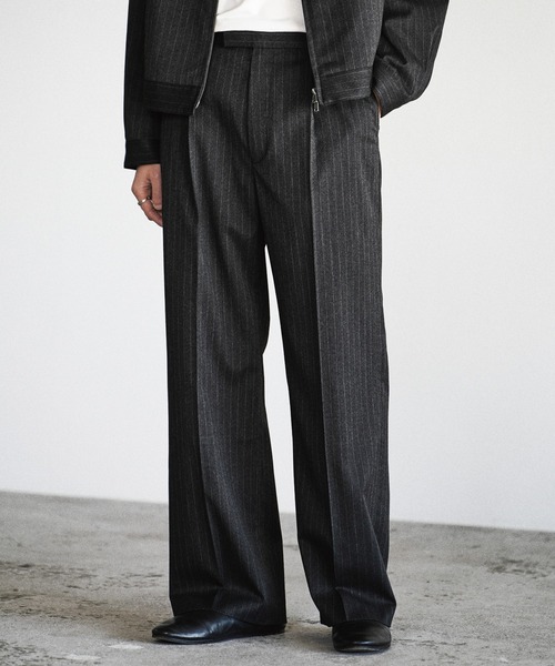 TECH WOOL GABARDINE STRAIGHT SLACKS 【SET-UP】（スラックス）｜WYM