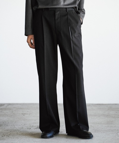 TECH WOOL GABARDINE STRAIGHT SLACKS 【SET-UP】（スラックス）｜WYM