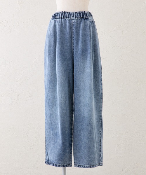 PUAL CE CIN(ピュアルセシン)の「ツータックデニムイージーパンツ(デニムパンツ・レディース・オフホワイト/ブルー/インディゴブルー・FREE)」の22枚目の写真