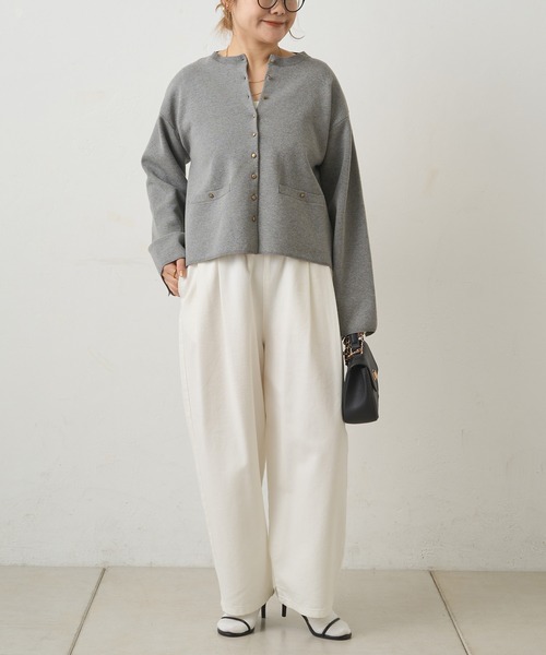 PUAL CE CIN(ピュアルセシン)の「ツータックデニムイージーパンツ(デニムパンツ・レディース・オフホワイト/ブルー/インディゴブルー・FREE)」の7枚目の写真