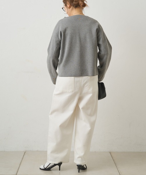 PUAL CE CIN(ピュアルセシン)の「ツータックデニムイージーパンツ(デニムパンツ・レディース・オフホワイト/ブルー/インディゴブルー・FREE)」の9枚目の写真