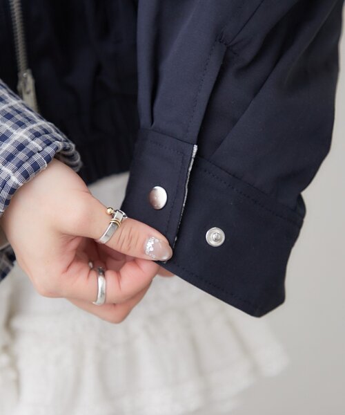 w closet（ダブルクローゼット）の「フリルポケットブルゾン（ブルゾン・レディース・ピンク/ネイビー・FREE）」の9枚目の写真