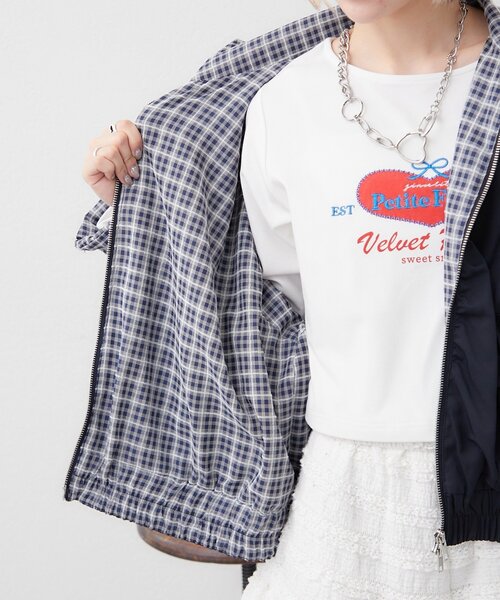 w closet（ダブルクローゼット）の「フリルポケットブルゾン（ブルゾン・レディース・ピンク/ネイビー・FREE）」の10枚目の写真