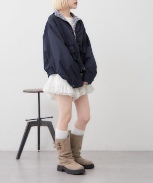 w closet（ダブルクローゼット）の「フリルポケットブルゾン（ブルゾン・レディース・ピンク/ネイビー・FREE）」の15枚目の写真