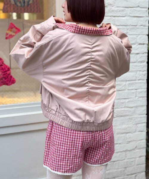 w closet（ダブルクローゼット）の「フリルポケットブルゾン（ブルゾン・レディース・ピンク/ネイビー・FREE）」の17枚目の写真