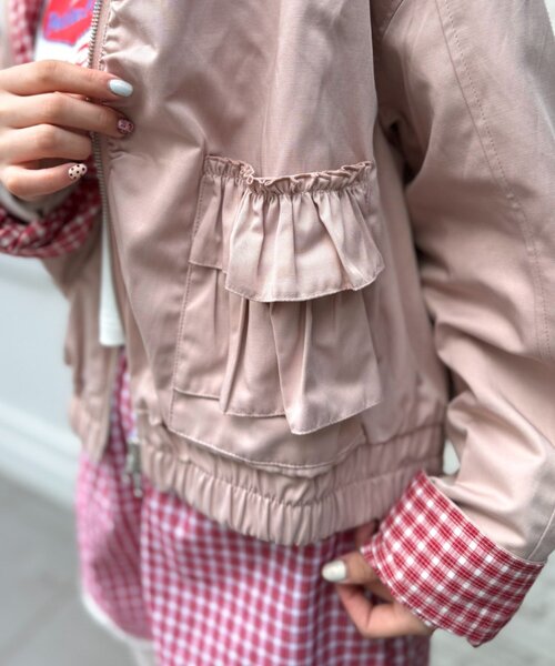 w closet（ダブルクローゼット）の「フリルポケットブルゾン（ブルゾン・レディース・ピンク/ネイビー・FREE）」の20枚目の写真