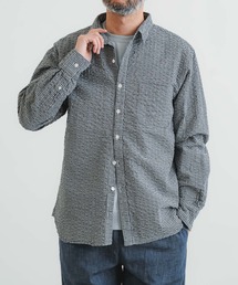 quadro | オーガニックドビーサッカーギンガムシャツ(シャツ/ブラウス)