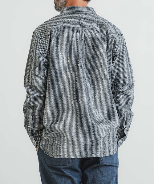 quadro（クオドロ）の「オーガニックドビーサッカーギンガムシャツ（シャツ/ブラウス・メンズ・ブルー/キナリ・LARGE/MEDIUM）」の12枚目の写真