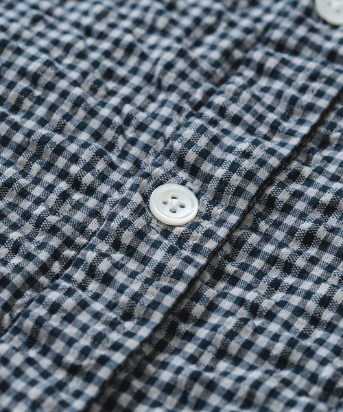 quadro（クオドロ）の「オーガニックドビーサッカーギンガムシャツ（シャツ/ブラウス・メンズ・ブルー/キナリ・LARGE/MEDIUM）」の17枚目の写真