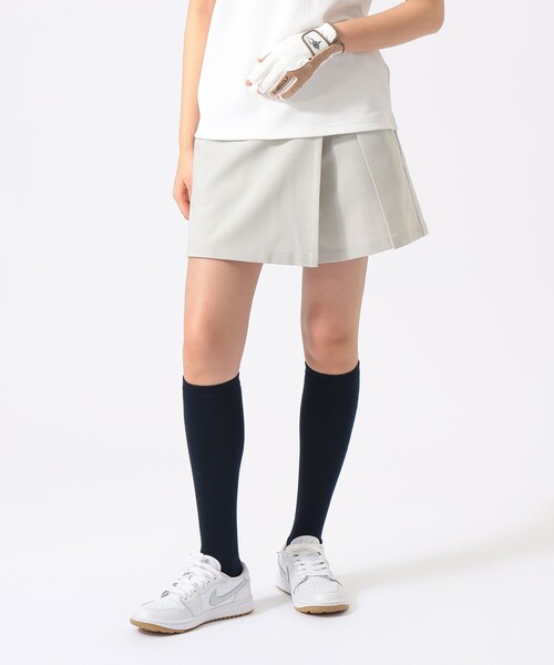 BEAMS GOLF(ビームスゴルフ)の「ORANGE LABEL / リネンライク ストレッチ ラップキュロット(スカート・レディース・ベージュ/ネイビー・SMALL/MEDIUM/LARGE)」の1枚目の写真