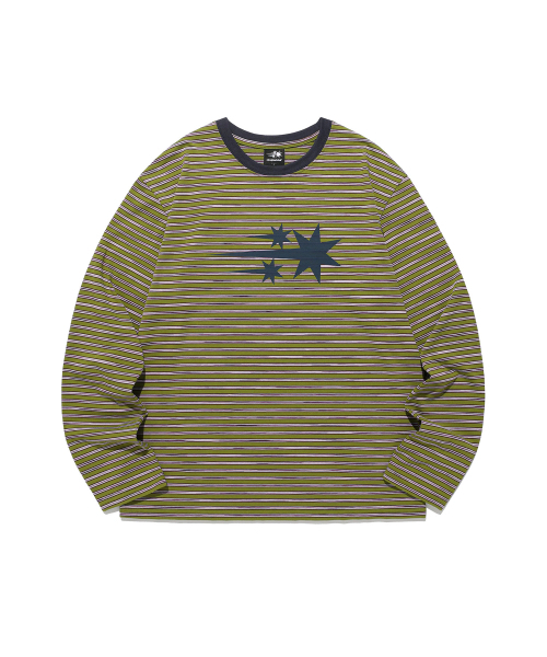 NICE GHOST CLUB(ナイスゴーストクラブ)の「STRIPE 3STAR LS TEE_GREEN(NG2GSUT562A)(Tシャツ/カットソー・レディース・グリーン・SMALL/MEDIUM/LARGE)」の4枚目の写真