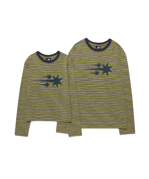 NICE GHOST CLUB(ナイスゴーストクラブ)の「STRIPE 3STAR LS TEE_GREEN(NG2GSUT562A)(Tシャツ/カットソー・レディース・グリーン・SMALL/MEDIUM/LARGE)」の6枚目の写真