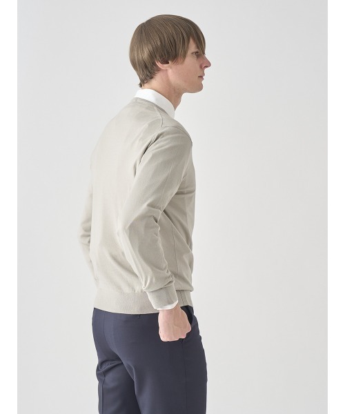 JOHN SMEDLEY（ジョンスメドレー）の「クルーネック長袖コットンニットプルオーバー（ニット/セーター・メンズ・ベージュ系その他6・XL/L/M/S）」の4枚目の写真