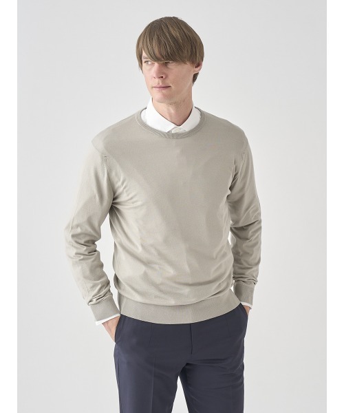 JOHN SMEDLEY（ジョンスメドレー）の「クルーネック長袖コットンニットプルオーバー（ニット/セーター・メンズ・ベージュ系その他6・XL/L/M/S）」の2枚目の写真