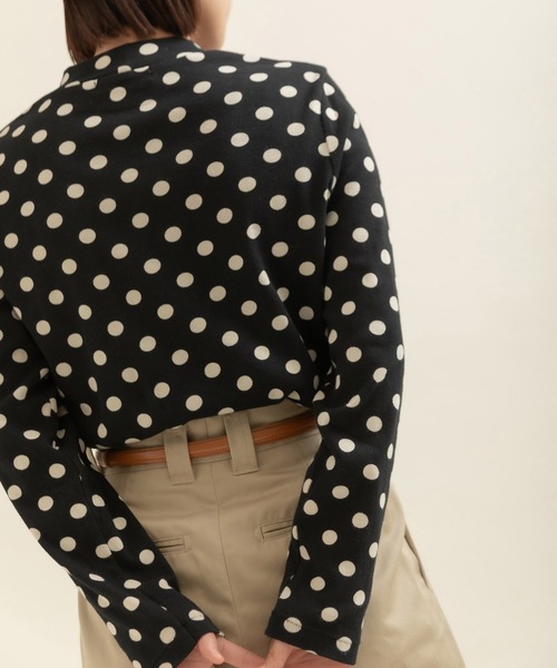 CHILD WOMAN（チャイルドウーマン）の「フライスドットプリント ハイネック長袖プルオーバー（Tシャツ/カットソー・レディース・ブラック/キナリ・FREE）」の15枚目の写真