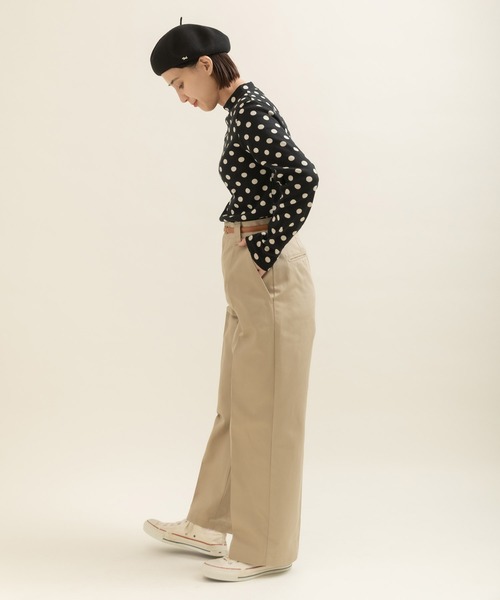 CHILD WOMAN（チャイルドウーマン）の「フライスドットプリント ハイネック長袖プルオーバー（Tシャツ/カットソー・レディース・ブラック/キナリ・FREE）」の17枚目の写真