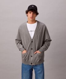 Calvin Klein | 【ユニセックス】Vネックリラックスコットンカーディガン(カーディガン/ボレロ)