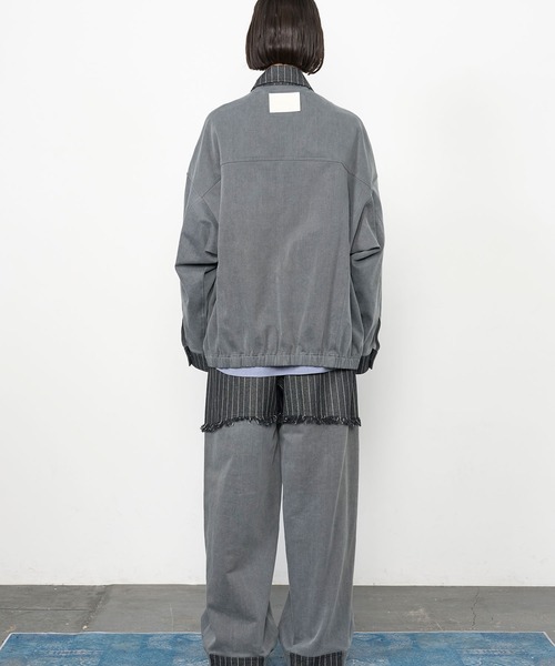 Nora Lily(ノラリリー)の「【Nora Lily】Sweat Denim China Blouson(テーラードジャケット・メンズ・インディゴブルー/ブラック・FREE)」の11枚目の写真