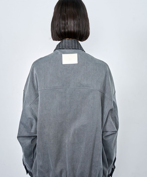 Nora Lily(ノラリリー)の「【Nora Lily】Sweat Denim China Blouson(テーラードジャケット・メンズ・インディゴブルー/ブラック・FREE)」の8枚目の写真