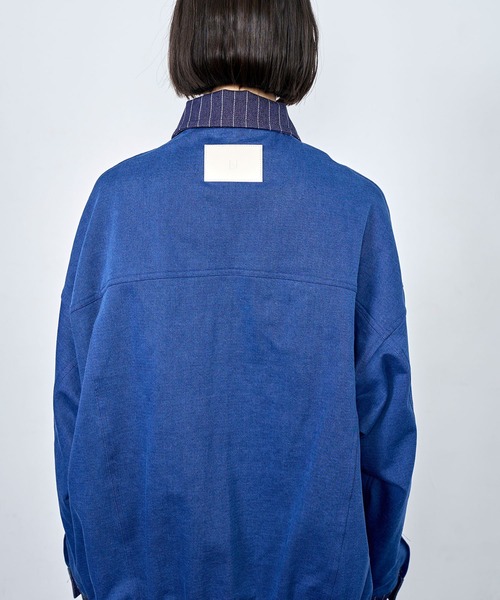 Nora Lily(ノラリリー)の「【Nora Lily】Sweat Denim China Blouson(テーラードジャケット・メンズ・インディゴブルー/ブラック・FREE)」の18枚目の写真