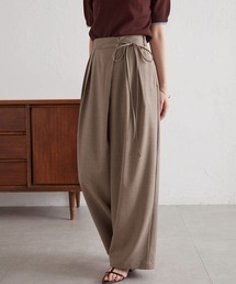 RANAN（ラナン）の「麻調2タックラップリボンパンツ【全骨格対応・吸水速乾・マシーンウォッシャブルOK】（その他パンツ）」